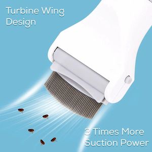 Electric <b>Pet</b> Flea Comb White Plastic Lice Cleaning <b>Brush</b> for Dog Grooming - Product Image 2