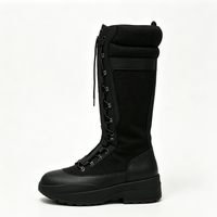 Bottes de randonnée montantes pour hommes, à semelle épaisse, avec lacets et fermeture éclair latérale, antidérapantes, résistantes à l'usure, en cuir véritable et respirantes