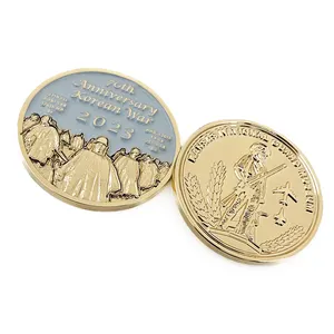 Fabricant de pièces de monnaie émaillées Challenge Coins Gold Logo personnalisé 3D Sports Metal Brass Souvenir OEM Gold Coins 24k Pure USA