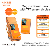 LY10 Smart TFT-Display Magnetische Powerbank 15W Kabellos 20W PD Kabelgebunden Schnellladung Eingebauter Ständer 3-in-1 OEM Anpassbar