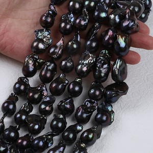 Chuỗi Ngọc Trai Lửa Không Đều Màu Đen Nước Ngọt Tự Nhiên, Quả Cầu Lửa Cỡ Lớn 16-17Mm, Trang Sức Ngọc Trai Baroque - Product Image 6