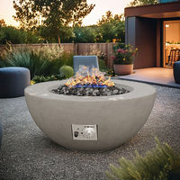 Foyer circulaire sans fumée réglable à flamme pour patio piscine en béton à gaz foyer pour jardin extérieur