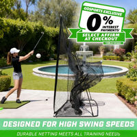 Filet de golf portable 10x7 pieds en maille polyester robuste pour entraînement intérieur/extérieur et frappe en extérieur