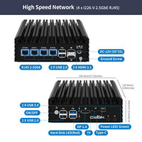Mini PC CWWK N150 con 4 puertos LAN i226-V de 2.5GbE, 2xHD+DP+Type-C, pantalla 4K, OPNsense, DDR5, sin ventilador, dispositivo de firewall.