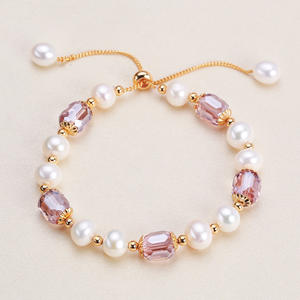 Cadeau pour la Journée des Déesse, bracelet en améthyste luxueux fait à la main à Zhuji, réglable, avec perles d'eau douce, pour bracelets en cristal, bracelets - Product Image 4