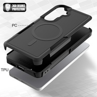 Étui de téléphone portable hybride TPU PC 2 en 1 avec coque magnétique arrière antichoc pour Samsung A17 A07 A16 A56 A06 5G S26 Ultra