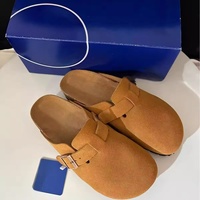 Sabots de jardin de haute qualité, mules tendance pour hommes, en cuir véritable de marque de créateur, daim de luxe, semelle en liège, avec logo personnalisé, vente en gros