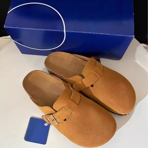 Sabots de jardin de haute qualité, mules tendance pour hommes, en <span class=keywords><strong>cuir</strong></span> véritable de marque de créateur, daim de luxe, semelle en liège, avec logo personnalisé, vente en gros - Product Image 4