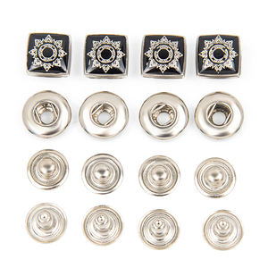 Botones a Presión Metálicos de 12mm, Cuadrados, de Aleación de Zinc, con Logotipo Personalizado, de 4 Partes, para Hombre - Product Image 3