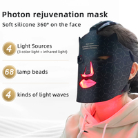 Masque de luminothérapie LED portable avec batterie intégrée, prise US, étanche, flexible, infrarouge et lumière rouge pour le visage