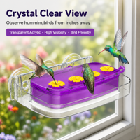 Tempat Makan Burung Kolibri untuk Jendela dengan Suction Cup Kuat, Tempat Makan Burung Kolibri untuk Jendela dengan Pandangan Jelas, Grosir Logo Kustom