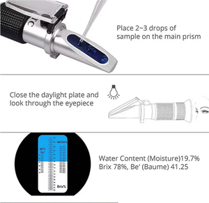 Refractó<span class=keywords><strong>metro</strong></span> automático de mano, medidor de <span class=keywords><strong>azúcar</strong></span> de doble escala para jugo de 0 a 32%, bebidas dulces, Alcohol, certificado ATC - Product Image 3
