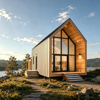 Maison modulaire préfabriquée de luxe en acier léger, écologique, au design européen, solution de bureau/boutique alimentée à l'énergie solaire