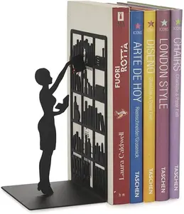 탑 잘 팔리는 Bookends The Library 책 서 Heavy Duty 책 홀더 Metal Black Bookends 대 한 Desk 표 장식 Bookends