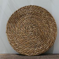 Tissage fait main Nature Jute rotin napperon caboteur jacinthe d'eau paille tressée tapis de Table rond décor à la maison