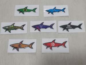 Pegatina de PVC Ecológica con Diseño de Tiburón 3D, Impermeable, con Impresión UV y Laminado Mate, Decoraciones para Cajas de Regalo, Moda de Julio - Product Image 3