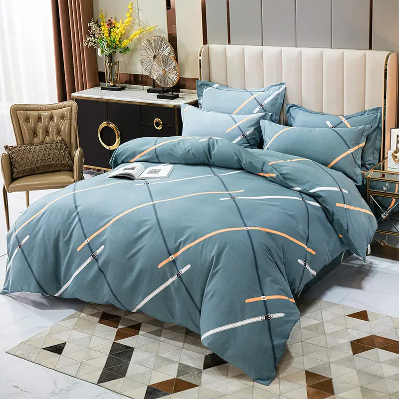 Oeko-tex 100% pamuk yatak yorgan yatak örtüsü seti özelleştirilmiş yorgan yatak çarşafı seti lüks nevresim takımı pamuk