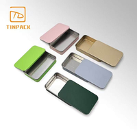 Caja Metálica Rectangular Portátil con Tapa Deslizante, Impresa Personalizada, a Precio Bajo, para Pastillas, Dulces, Menta y Pequeños Regalos