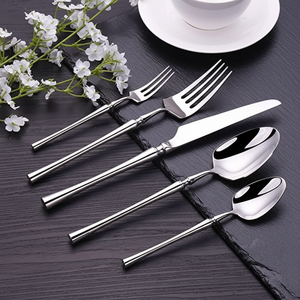 Ensemble de couverts en métal plaqué argent de qualité supérieure avec poignée ronde mince pour la maison et le mariage ensemble de couverts de vaisselle de table - Product Image 1