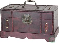 Boîtes en bois de luxe marron pour jouets de pirates, grandes, réutilisables, pour enfants, emballage miniature européen, décorations vides, trésor