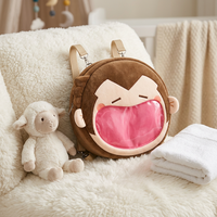 Sac à dos en peluche personnalisé en forme de singe mignon avec fenêtre transparente, OEM ODM, sac d'école en peluche doux pour enfants, jouet en peluche