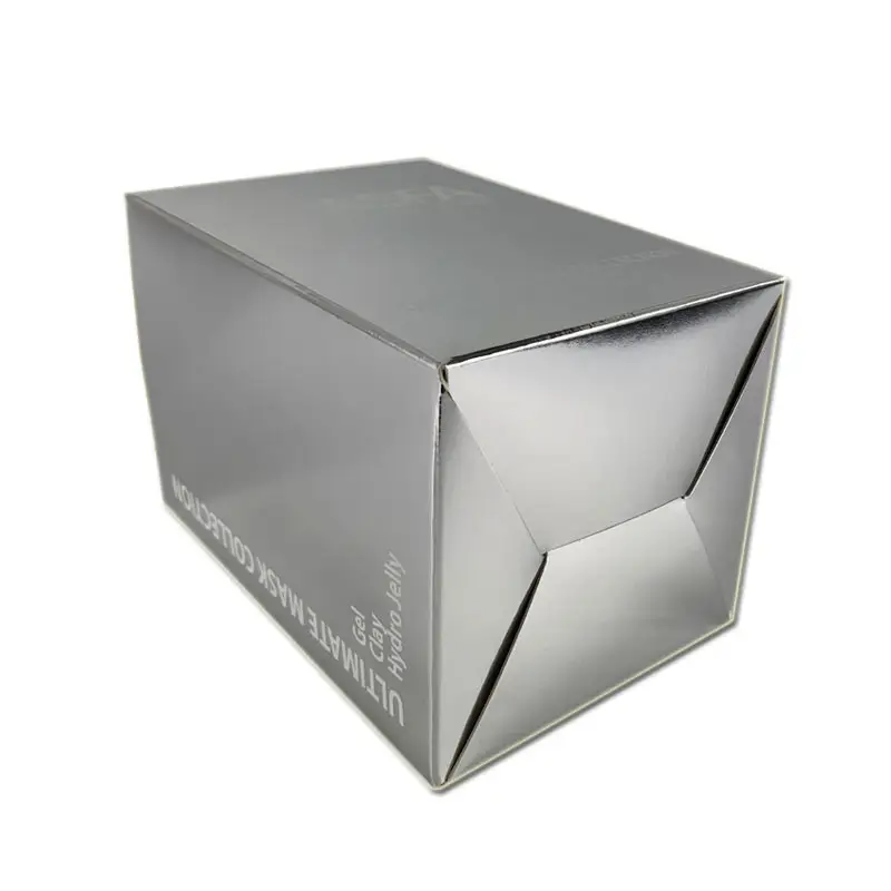 Paper Box For Cosmetic Custom Design Printing Paper Material Beautiful Silver Card Cosmetic Boxes Packaging For Cream Jar