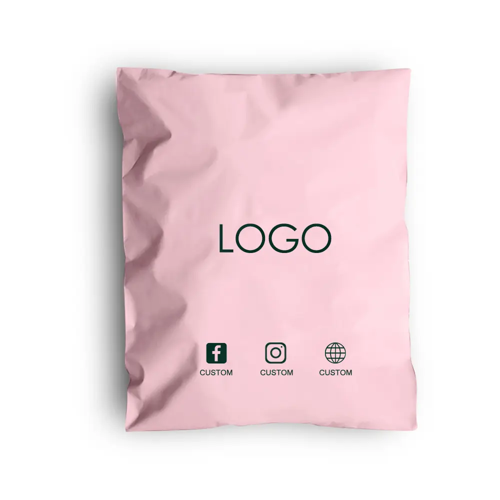 Grosir tas surat ramah lingkungan black pink kustom tas kemasan pakaian pengiriman mailer poli untuk bisnis kecil