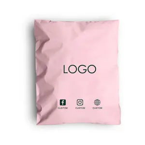 Grosir tas surat ramah lingkungan black pink kustom tas kemasan pakaian pengiriman mailer poli untuk bisnis kecil