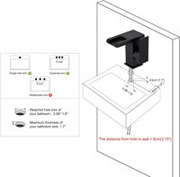 Keran Air Terjun LED Kuningan untuk Wastafel Kamar Mandi, Keran Tunggal dengan Tuas Pengatur Air Panas dan Dingin, Keran Vanity untuk Wastafel, Keran Wastafel yang Dipasang di Atas Meja