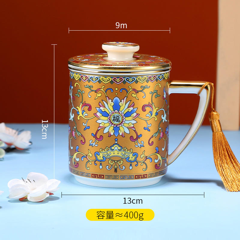 400ml-tasse séparateur de thé nafu or foncé