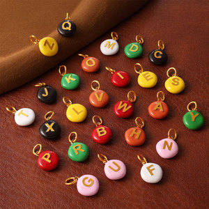 Non Tarnish 14k 18k Gold Plated 316L Stainless Steel Pendant chocolate chips Candy Charms for Necklace <b>Bracelet</b> Jewelry Making - Product Image 1