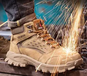 Safety Toe รองเท้าเทนนิส,รองเท้านิรภัยหัวเหล็กระบายอากาศได้ดีน้ำหนักเบาป้องกันใส่ทำงานก่อสร้างกลางแจ้ง