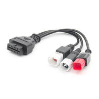 Cable de Diagnóstico para Motocicleta 3 en 1, Adaptador de 3 Pines, 4 Pines y 6 Pines a OBD2 de 16 Pines, 12V, IP67, Impermeable, con Núcleo de Cobre