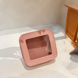 New Simple White PVC Cosmetic Bag Logo <b>Small</b> Transparent Portable Lipstick Air <b>Cushion</b> Case Fashionable Makeup Organizer - Product Image 3