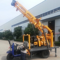 Conduite 200m 230m Tricycle Trois Roues Hydraulique Puits D'eau Forage Pour Sol Souterrain Forage Équipement Machine