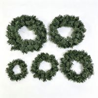 Guirlande de Noël artificielle en PVC, guirlande de sapin vert uni, plusieurs tailles, décoration de porte d'entrée de Noël à faire soi-même, OEM accepté
