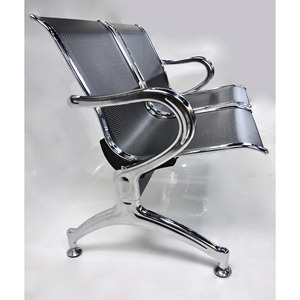 Silla de espera Weike Shengye de dos plazas con estructura de metal negro y reposabrazos para aeropuerto, hospital y parada de autobús - Product Image 2