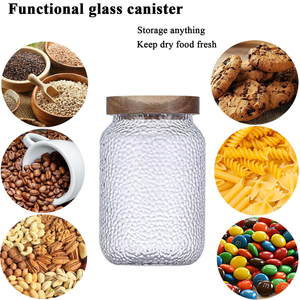 Eco-friendly Food Grade Kitchenware Cylinder Glass Food <b>Spice</b> Storage <b>Jar</b> Containers with Airtight Bamboo Lid - Product Image 4