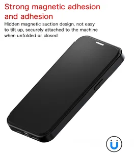 Flip PU Leather Clear Transparent Hard PC Protector Phone Case For IPhone 15 Pro Max 15 Plus 14 13 12 Pro S24