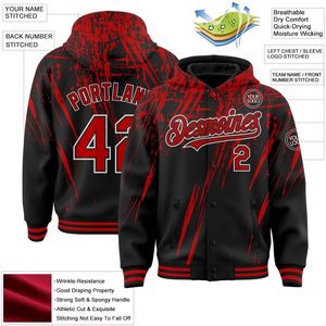 Custom Varsity Hoodie <b>Jacket</b> Graffiti Pattern Baseball Letterman Bomber Coat Men's Autumn Breathable Cotton Blend S-5XL - Product Image 1