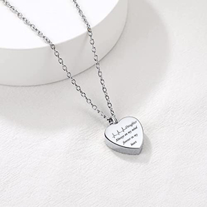 Sempre in mente Per Sempre nel mio Cuore Urna Ricordo Del Pendente Della Collana Del Cuore Memoriale Cenere Supporto Cremazione Gioielli per Le Ceneri - Product Image 4
