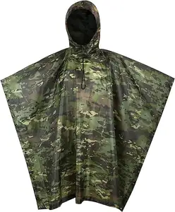 Multifunction Waterproof Raincoat Poncho Camouflage Style with Hood One Pocket raincoat suit Outdoor Camping Tent Rain Cover