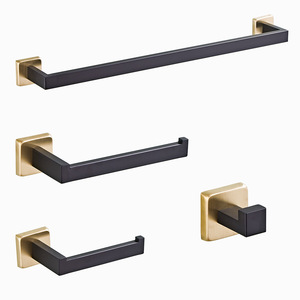 Toallero de Acero Inoxidable 304 Negro y Dorado Saint Ruijia, Juego de Accesorios para Baño y Ducha, Suministro Transfronterizo - Product Image 2