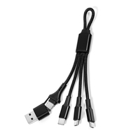 Nouveau design 2026 – Câble de chargement mini porte-clés 5-en-1 USB Type-C et iOS 8 broches avec logo personnalisé pour cadeaux d'affaires, ordinateurs et écouteurs