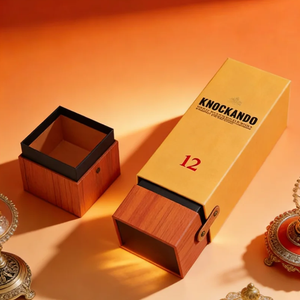 Caja de Regalo de Madera Premium <span class=keywords><strong>Knockando</strong></span> - Hebilla de Cuero con Textura de Madera, Empaque de Whisky Impreso Personalizado para Regalos de Alcohol de Lujo - Product Image 6