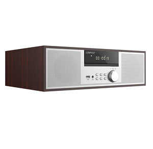 HiFiステレオ2.0CHホームシアターシステム FMラジオ <span class=keywords><strong>CD</strong></span>プレーヤー USB ワイヤレスカラオケ 木製スピーカー 30W出力 エンターテイメント - Product Image 1