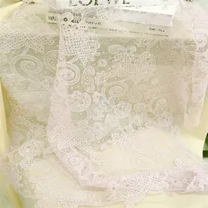 New French Style Lightweight Lace Fabric With Fish Silk Thread Used For Long Skirts Wedding Lace Bride Lace Evening Dresses