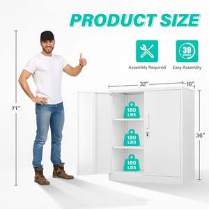 Armoire à dossiers moderne en acier à 2 tiroirs, rangement en fer réglable pour le bureau et la maison, pour une utilisation dans le salon - Product Image 2