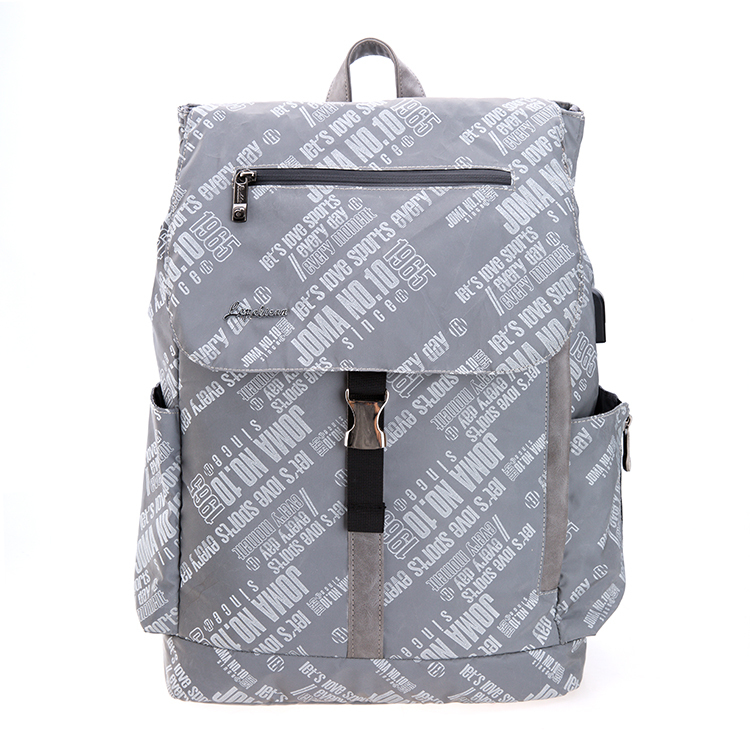 19SC-8196C novela diseño reflejo de poliéster Material de la escuela mochila bolsa de ordenador portátil para los hombres