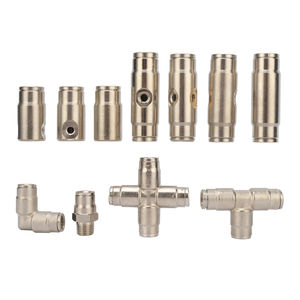 Conector de bloqueo deslizante de tubería de 3/8 ", accesorio de tubo PE de 9,52mm, acoplamiento niquelado de cobre, junta de riego de nebulización de alta presión para jardín - Product Image 2